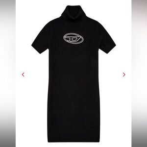 Diesel Black Turtleneck Mini Dress